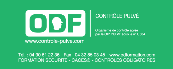 Logo bande odf, controle des pulverisateurs